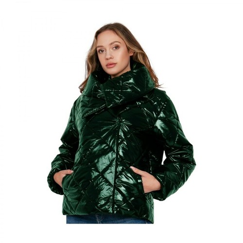Lanti, Krótka, pikowana kurtka z kołnierzem Zielony, female, 257.00PLN
