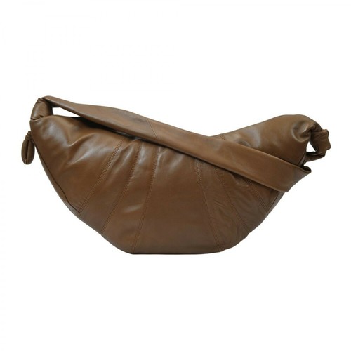 Lemaire, Large Croissant Bag in Leather Brązowy, female, 5673.75PLN