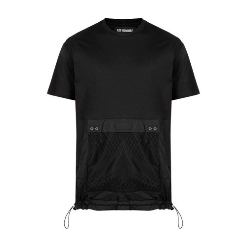 Les Hommes, T-Shirt BIG Pocket Czarny, male, 1004.93PLN