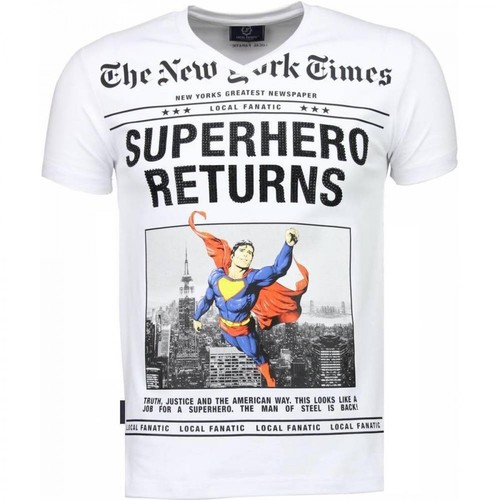 Local Fanatic, SuperHero Returns - T-shirt Biały, male, 272.29PLN