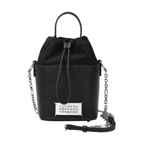 Maison Margiela, 5Ac Bucket Bag in Leather Czarny, female, 4447.45PLN