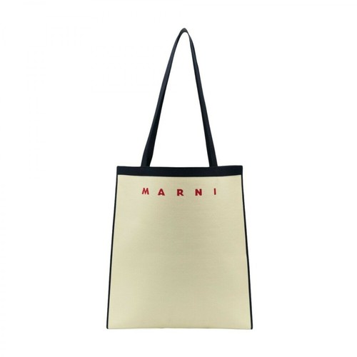 Marni, Logo-print Tote Bag Biały, female, 2235.00PLN