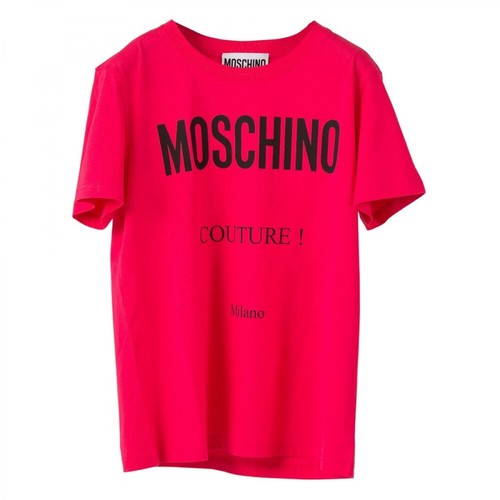 Moschino, label tshirt Różowy, female, 523.00PLN