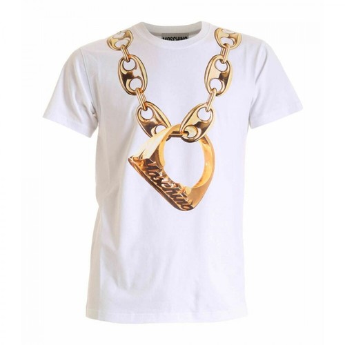 Moschino, Ring T-shirt Biały, male, 1300.00PLN