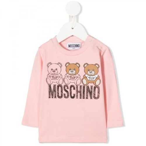 Moschino, T-Shirt Orsetti Różowy, female, 349.00PLN