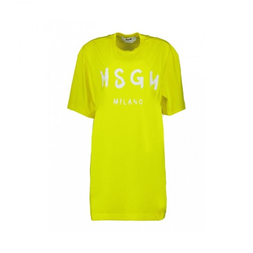 Msgm, T-shirt dress Żółty, female, 616.00PLN