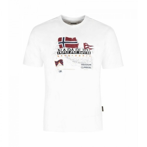 Napapijri, T-shirt Napapijri Biały, male, 137.40PLN