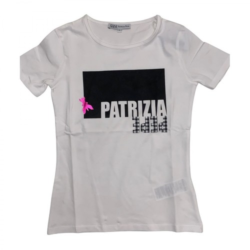 Patrizia Pepe, T-Shirt Logo Vichy Biały, female, 336.00PLN