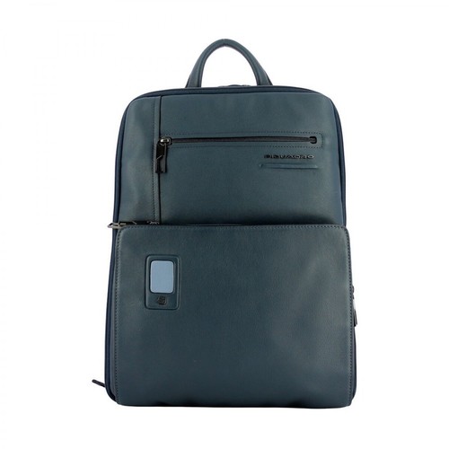 Piquadro, Akron 14.0 Expandable Laptop Backpack Niebieski, male, 1082.00PLN
