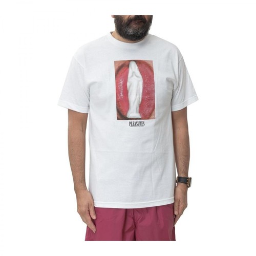Pleasures, T-Shirt with Print Biały, male, 98.00PLN