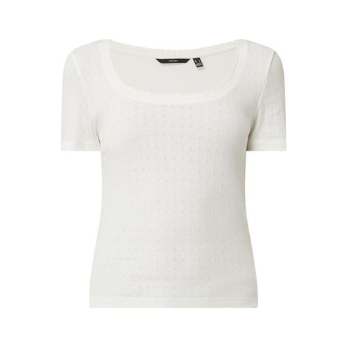 T-shirt z ażurowym wzorem model ‘Zoe’ 59.99PLN