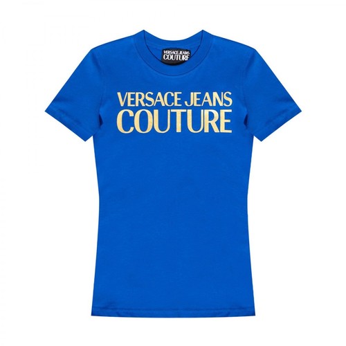 Versace Jeans Couture, Logo T-shirt Niebieski, female, 274.00PLN
