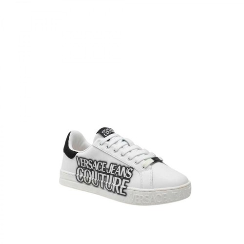 Versace Jeans Couture, Sneakers uomo con stampa logo Biały, male, 999.90PLN