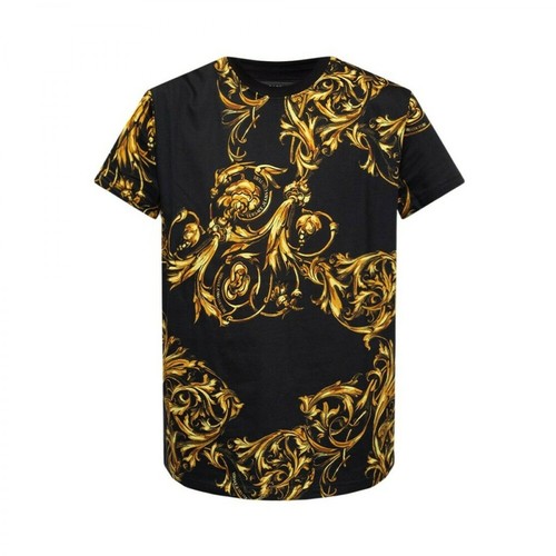 Versace Jeans Couture, T-Shirt With Baroque Print Czarny, male, 821.00PLN