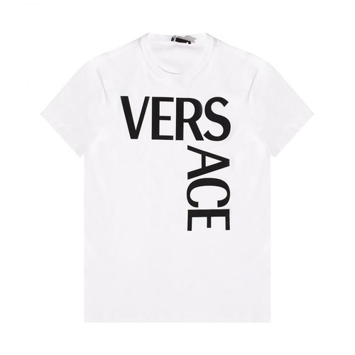 Versace, Logo-printed T-shirt Biały, male, 1004.00PLN