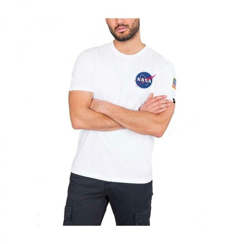 Alpha Industries, Space Nasa T-shirt Biały, male, 205.85PLN