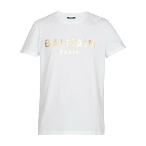 Balmain, Logo T-shirt Biały, male, 1297.00PLN