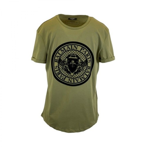 Balmain, Loose SS T-shirt Zielony, male, 890.00PLN