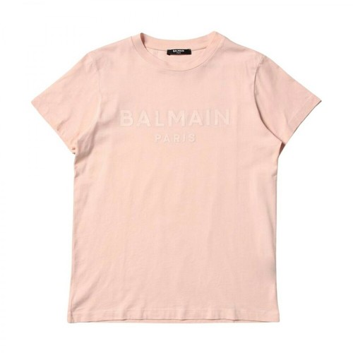 Balmain, T Shirt 6P8621 Z0003 Różowy, female, 414.00PLN