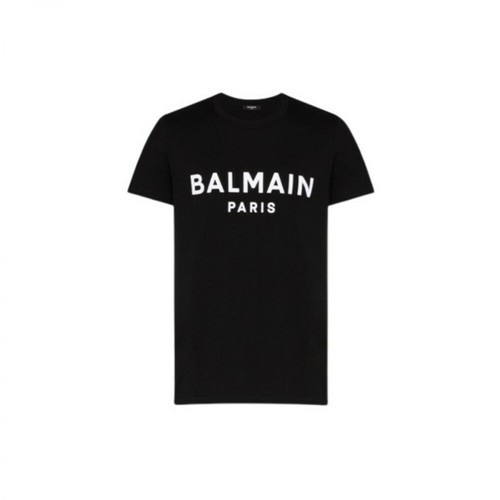 Balmain, T-Shirt CON Stampa Czarny, male, 820.00PLN
