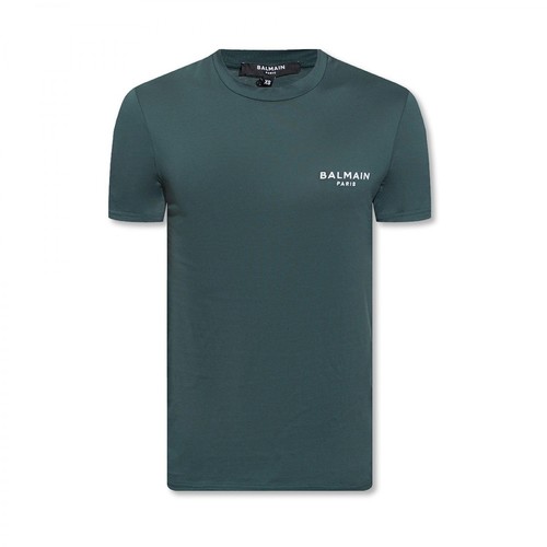 Balmain, T-shirt With Logo Zielony, male, 867.00PLN