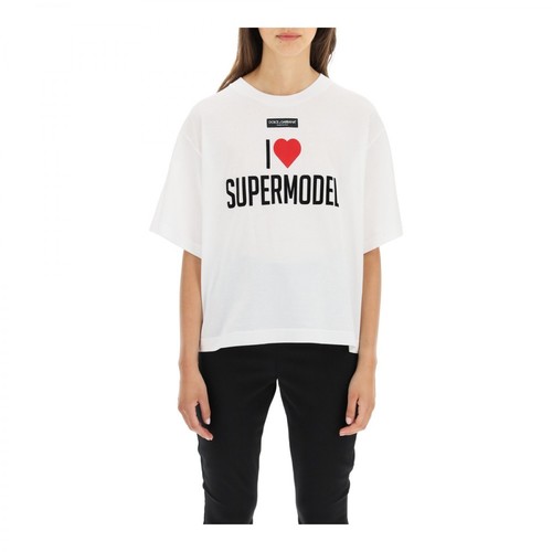 Dolce & Gabbana, I love supermodel t-shirt Biały, female, 1950.00PLN