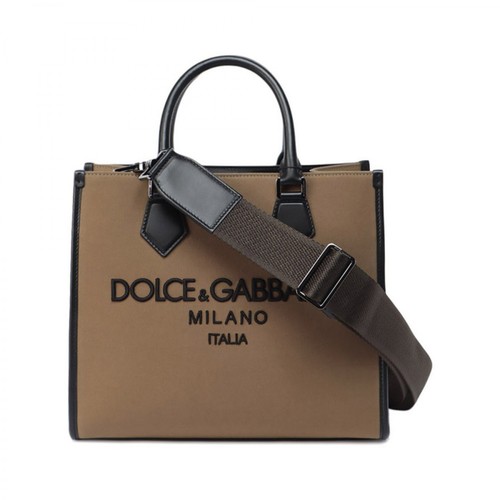 Dolce & Gabbana, Logo Embossed Tote Bag Brązowy, male, 6156.00PLN