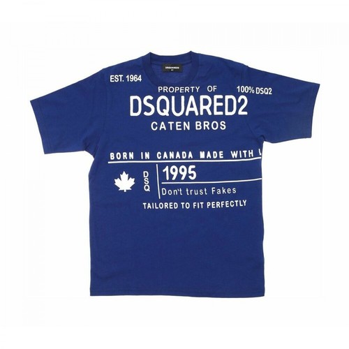 Dsquared2, D2KIds Property of D2 T-Shirt Niebieski, unisex, 707.00PLN
