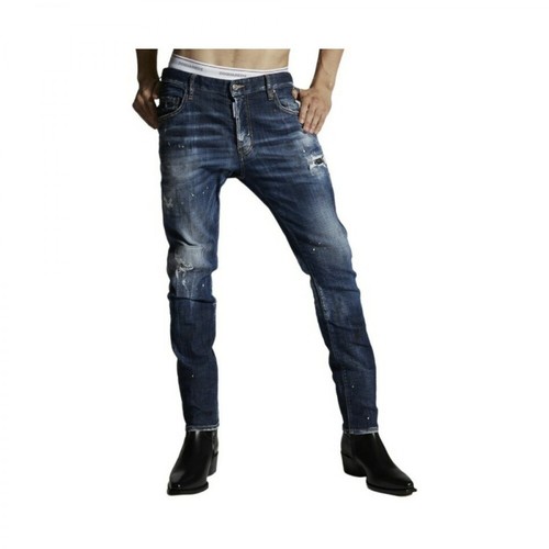 Dsquared2, Medium 4 Wash Skater Jeans Niebieski, male, 1601.00PLN