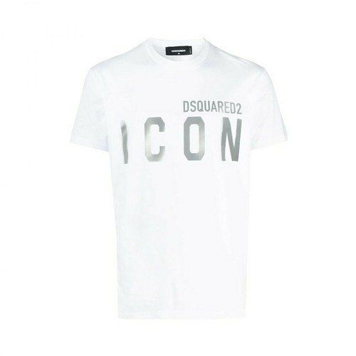 Dsquared2, Reflective Icon T-Shirt Biały, male, 684.00PLN