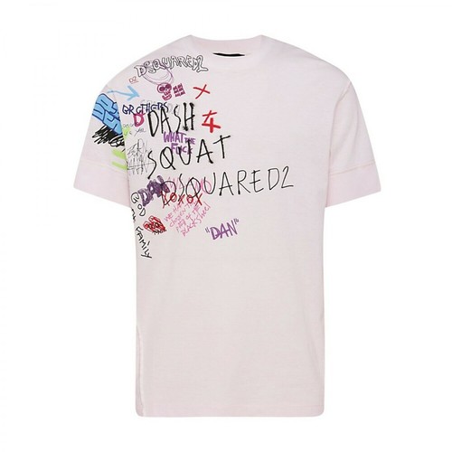 Dsquared2, T-shirts and Polos Pink Różowy, male, 1460.00PLN
