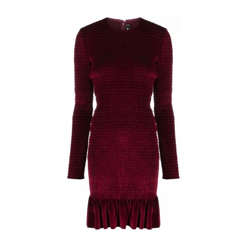 Dsquared2, Velvet Ruffle-Hem Bodycon Mini Dress Czerwony, female, 3047.00PLN