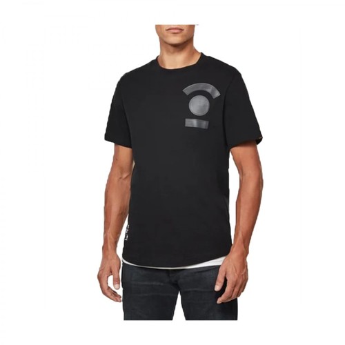 G-star, 3D Graphic Logo T-Shirt Czarny, male, 226.00PLN