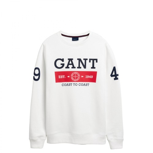 Gant, Sweat-shirt ras du cou Nautical Biały, male, 459.00PLN