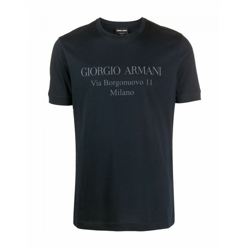 Giorgio Armani, T-shirt Niebieski, male, 1004.00PLN