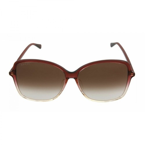 Gucci, Square-Frame Acetate Sunglasses Czerwony, female, 1026.00PLN