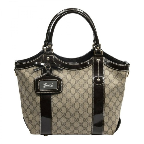 Gucci Vintage, Używana średnia torba Signature Brązowy, female, 3125.25PLN