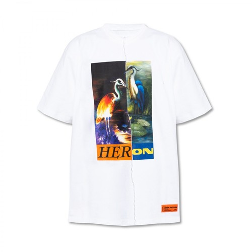 Heron Preston, Printed T-shirt Biały, male, 837.00PLN