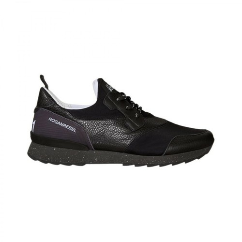 Hogan, Running leather and fabric sneakers Czarny, male, 903.00PLN