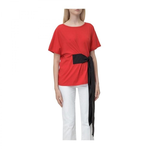 Jucca, T-Shirt with Bow Czerwony, female, 407.00PLN