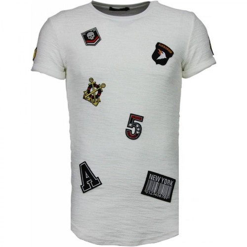Justing, Exclusief Military Patches - T-Shirt Biały, male, 363.07PLN
