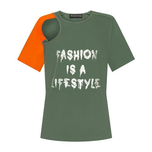 Kostes, T-shirt z łezką Zielony, female, 139.00PLN