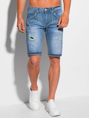 Krótkie spodenki męskie jeansowe 354W - jasnoniebieskie 29.99PLN