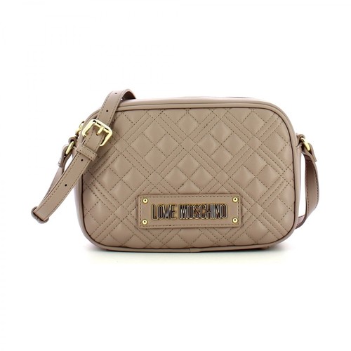 Love Moschino, Camera Bag Shiny Quilted Beżowy, female, 577.00PLN