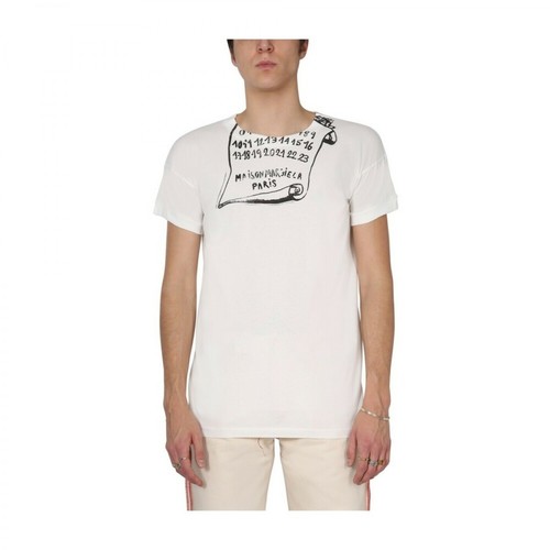 Maison Margiela, Krótki rękaw T-shirt Biały, male, 862.00PLN