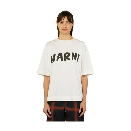Marni, Logo T-Shirt Biały, female, 1124.00PLN