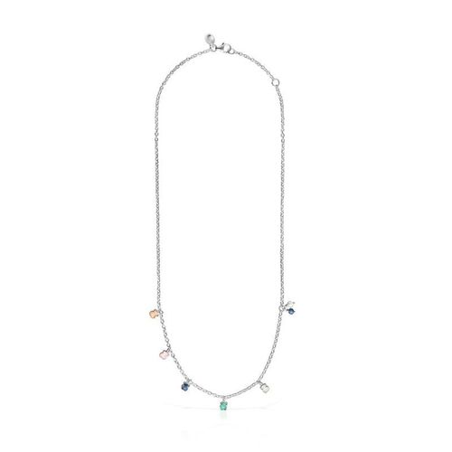 Mini Color - Naszyjnik Tous ze srebra,kwarcu z dumortierytem, amazonitu, pereł i kwarcytu 459.00PLN