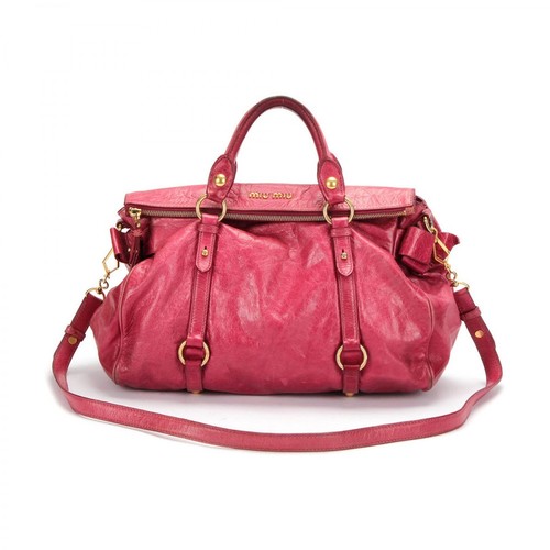 Miu Miu Pre-owned, Leather Bow Handbag Różowy, female, 2043.00PLN