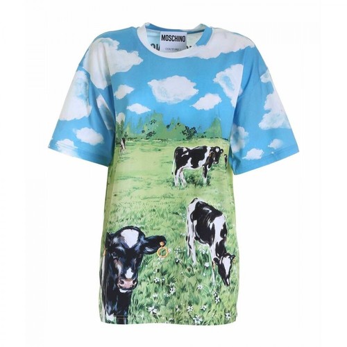Moschino, farm t-shirt Niebieski, female, 1200.00PLN