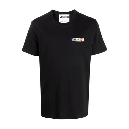 Moschino, t-shirt à logo poitrine Czarny, male, 399.00PLN